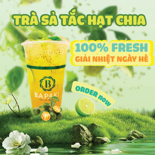 Trà sả tắc hạt chia
